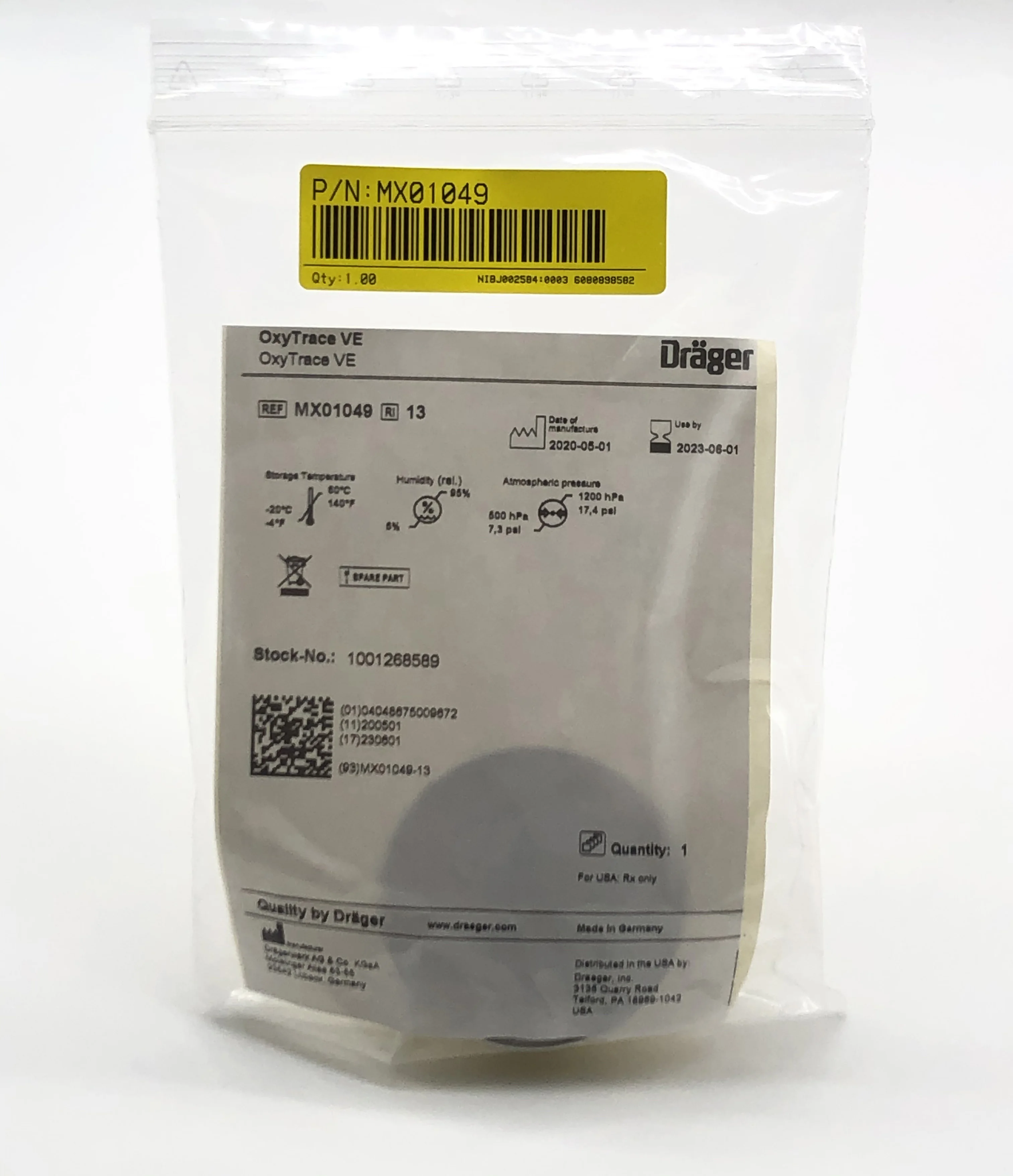 MX01049 αρχικός αισθητήρας οξυγόνου Drager Savina ιατρικός