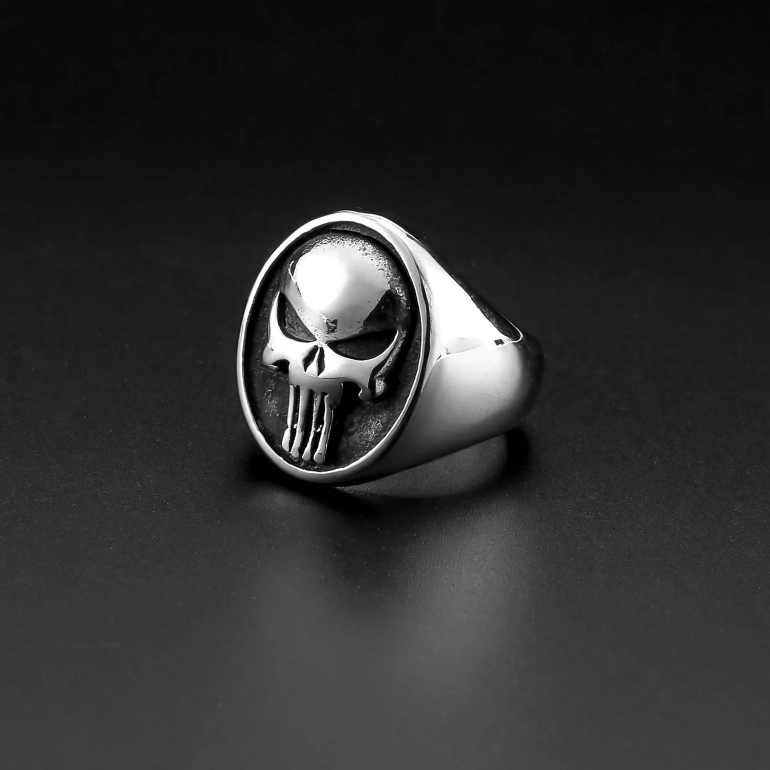 Custom Hip Hop Jewelry Motorcycle Multicolor Skull Biker Rings Black Thumb Rings Stainless Steel 18K Gold Plated Rings for Man