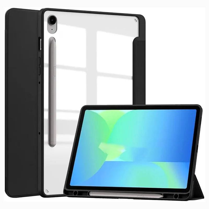 Laudtec Shockproof Clear Tablet Cover Flip Pu Leather Ultra Slim With Pen Slot Customized Logo For Samsung Tab S11/A11 Pbk331