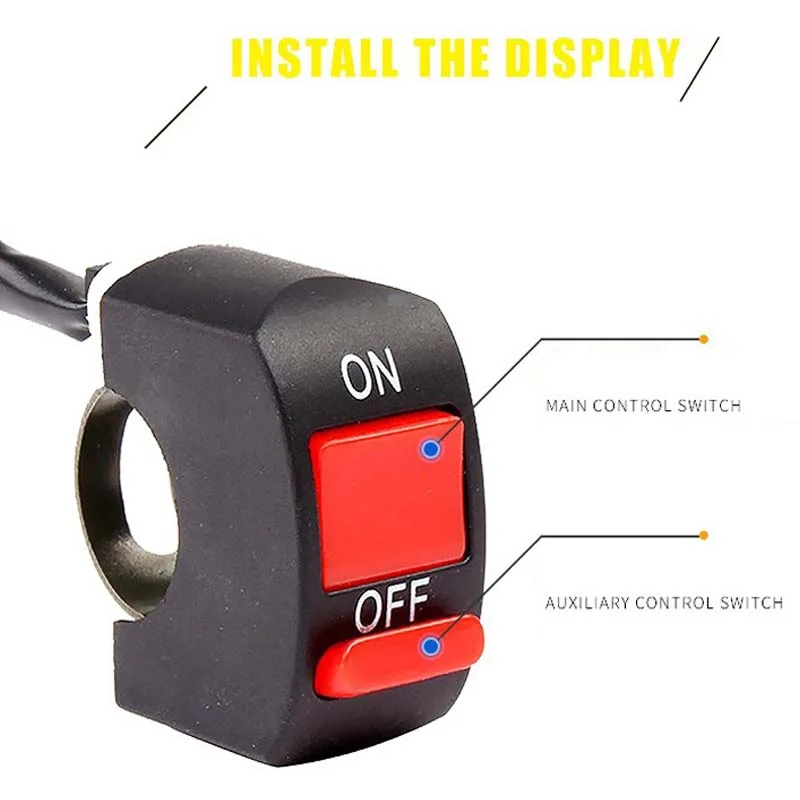 1 шт. мотоциклетные переключатели Цилиндрический разъем на руль Кнопка ВКЛ./ВЫКЛ. коннектор кнопочный переключатель аксессуары для