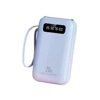 New Mobile Charging Bank Large Capacity 5000mAh 20000mAh Built in Cables with LED Light Power Banks for Phone