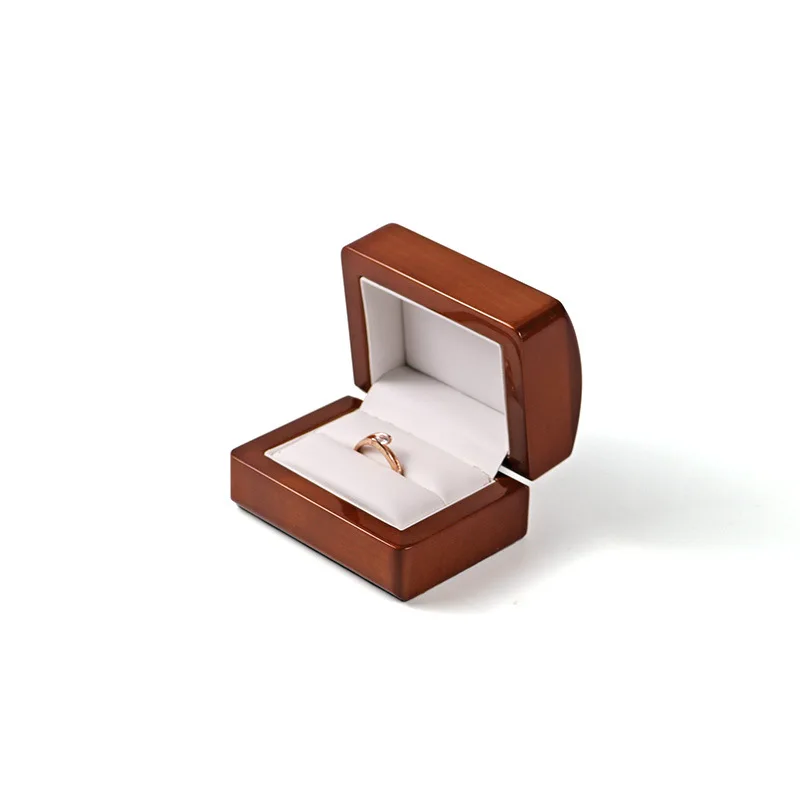 High End Wholesale Wood Glossy Lacquered Jewelry Packaging Box Jewelry Necklace Ring Earrings
