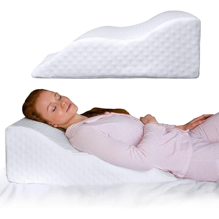 Removable Cover Memory Foam Sleeping Bed Wedge Pillow for Acid Reflux