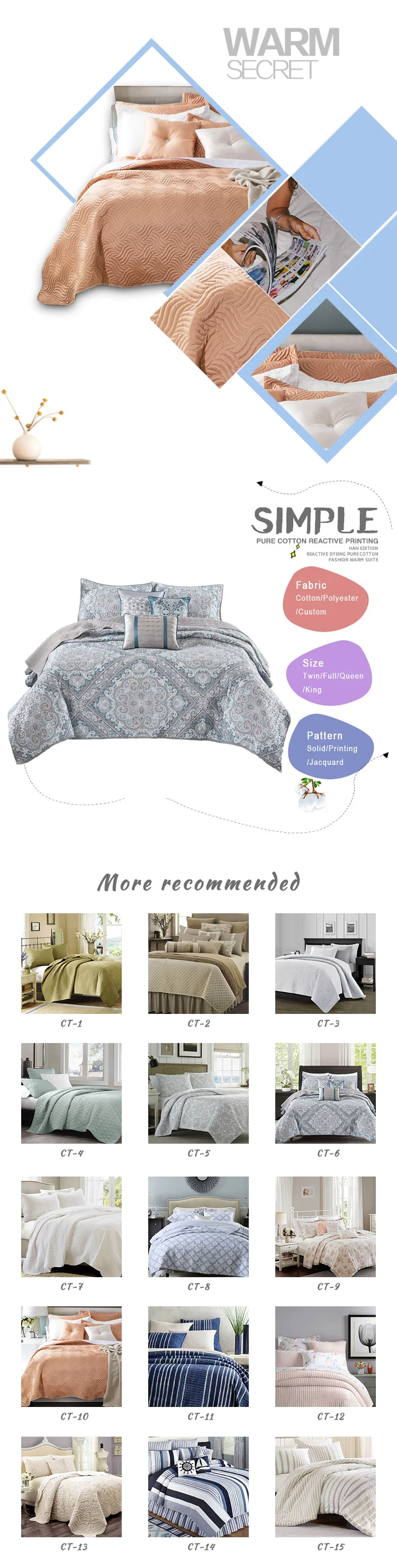 Embroidered Quilted Velvet Patchwork Bed Coverlet Set supplier