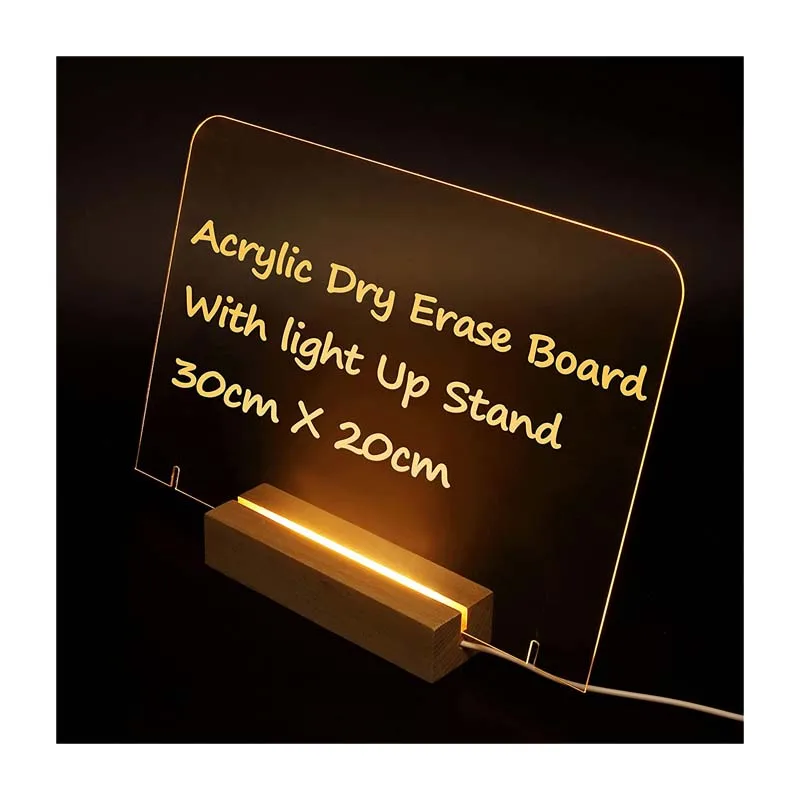 Acrylic Dry Erase Board Light Up Dry Erase Board For Wall Daily Planner  Schedule Board LED Drawing Painting Board For Study Work