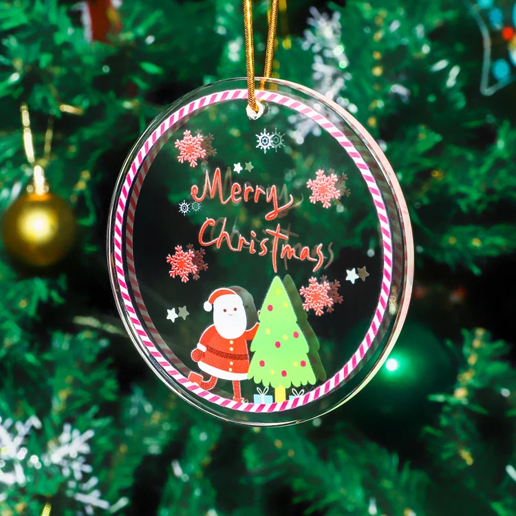 Xmas Tree Decoration Crystal Pendants Shinning Crystals personalized Glass Pendant manufacture