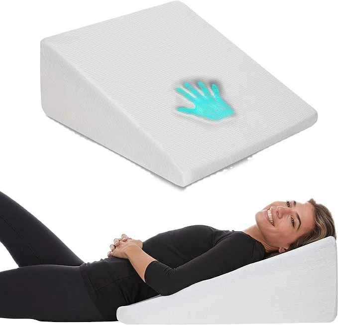 Versatile Use 10-Inch Gel Memory Foam Triangle Pillow Sleeping Bed Wedge Pillow for Lower Back Pain