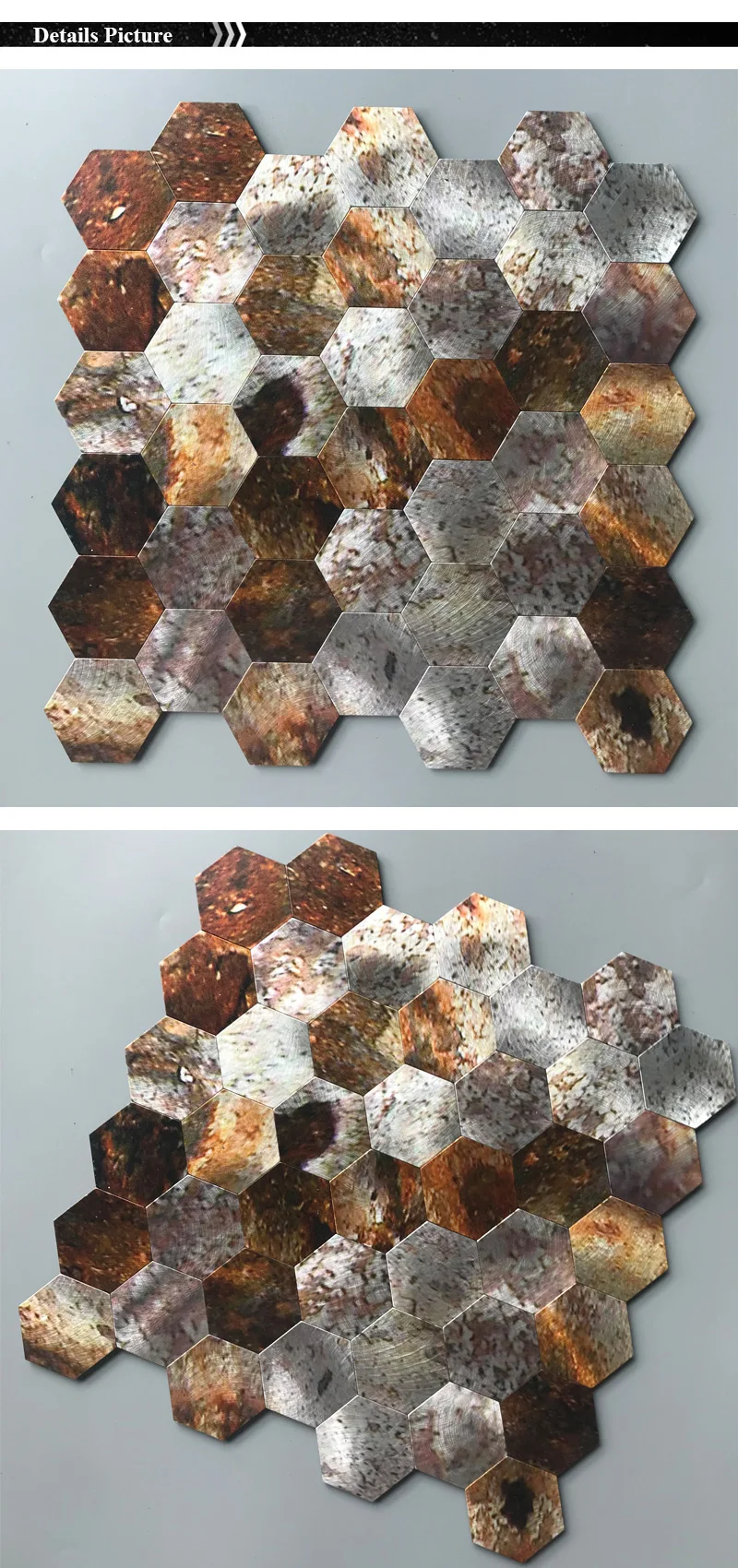 hexagon colors aluminium kitchen backsplash wall decor mosaic tile