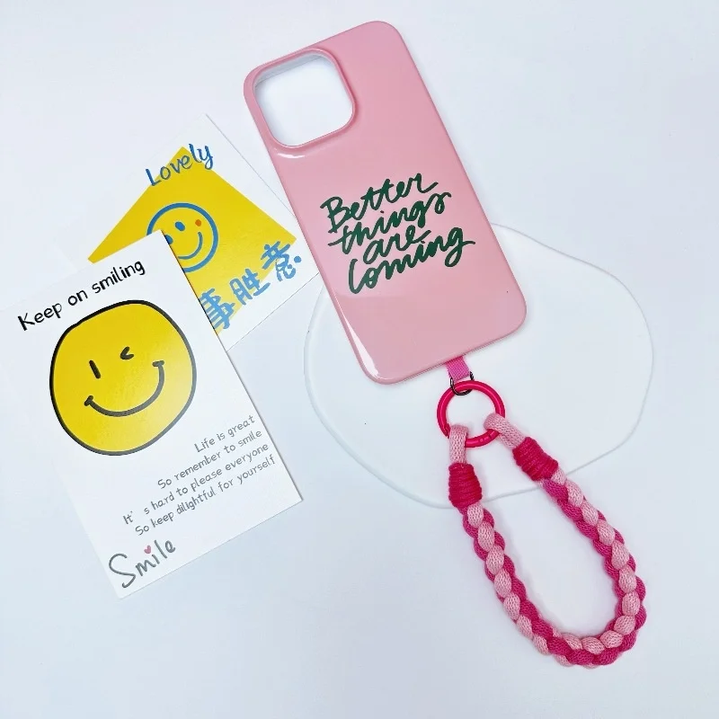 product laudtec custom logo multi color nylon mobile phone lanyard cute universal phone rope for iphones mobile with customized design-6