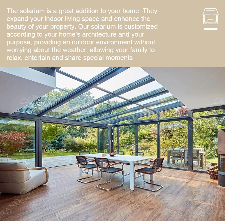Prefab 3 4 Three Four Season Room Sun Proch Modern Aluminum Glass House