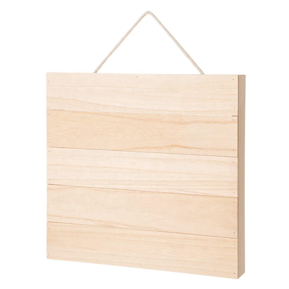 Blank Plaque Building Model Square DIY Craft Pyrography Projects Unfinished Wood Pieces