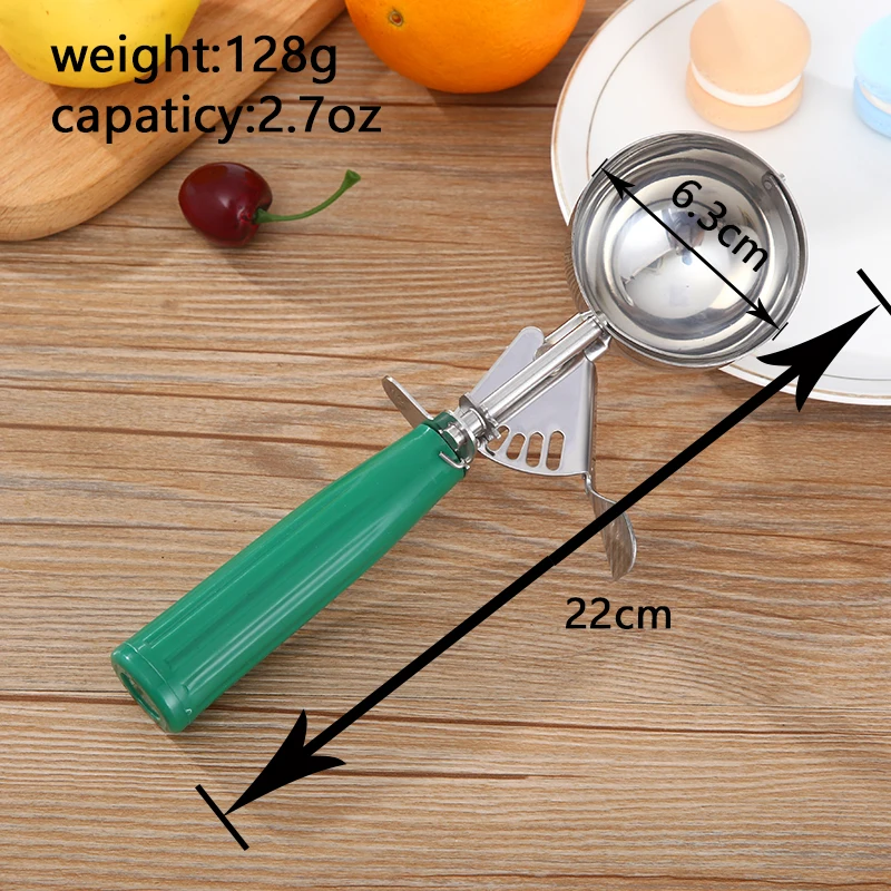 Cookie Scoop Set, Ice Cream Scoop Set, 3 PCS Ice Cream Scoops Trigger  Include Large Medium Small Size Cookie Scoop, Polishing Stainless Steel  18/8