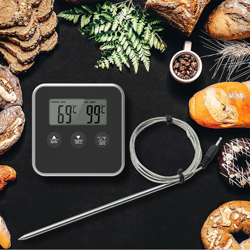 High Accuracy Digital BBQ Thermometer Ultra Fast Kitchen Utensil Meat Thermometer with Alert Feature for Garden Supplies