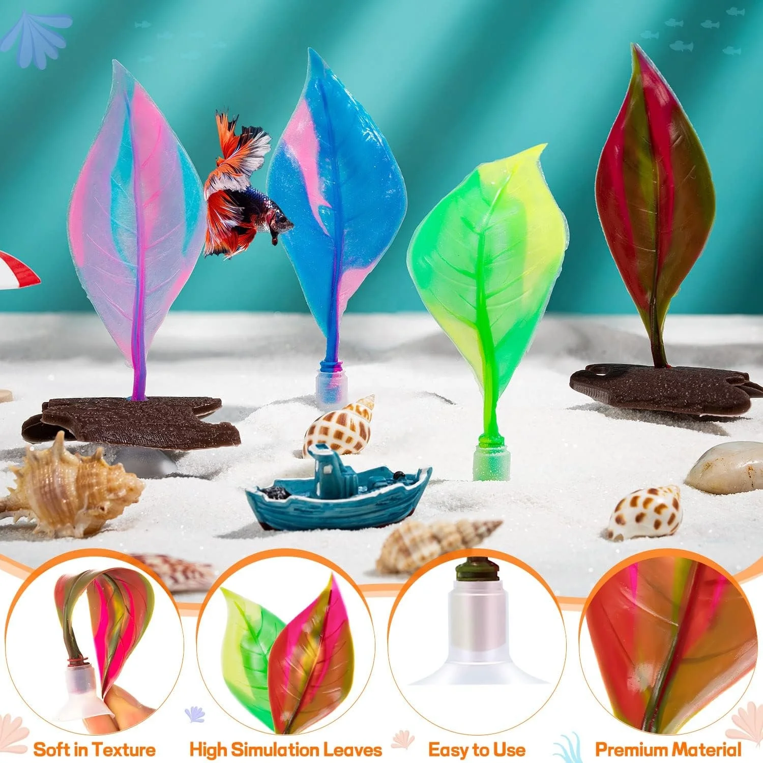 beta fish accessories Colorful Silicone Betta Fish Leaf Pad Betta Hammock for Betta Fish to Rest  Fish Tank Decorations Aquarium Accessories