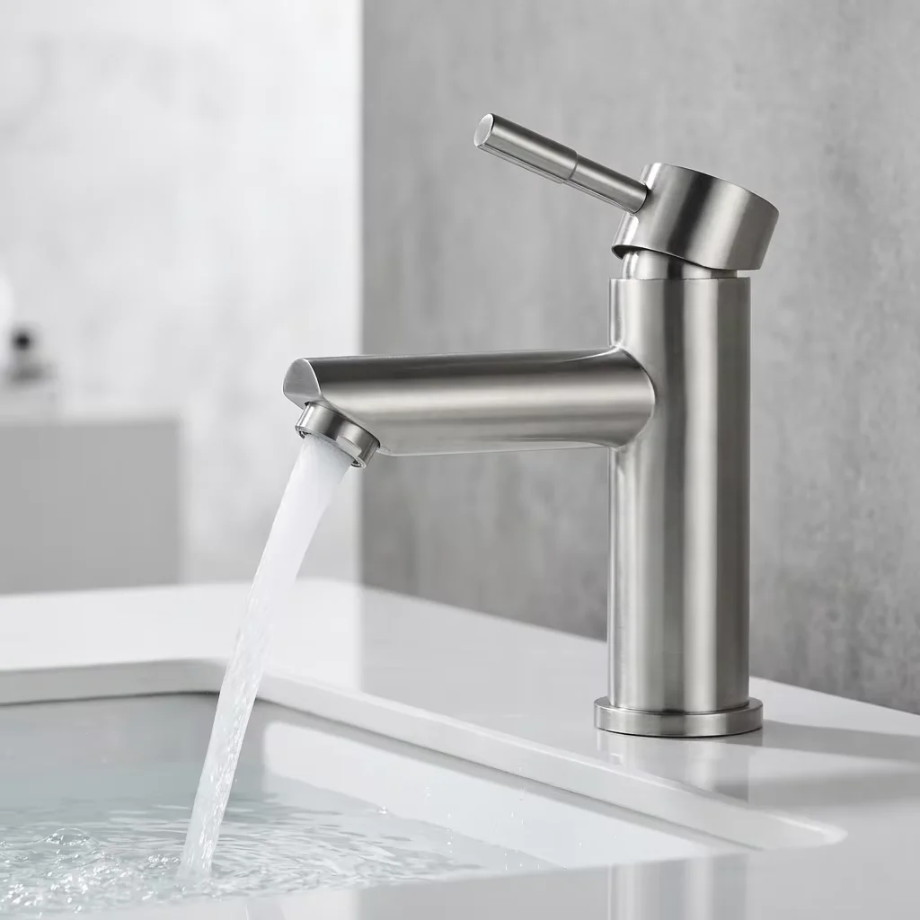 SUS304 Basin Faucet Handle Mechanism Deck mounted mixer tap with single handle control