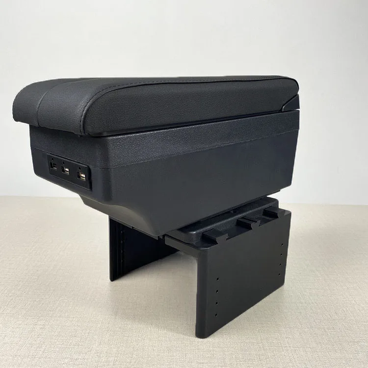 product car armrest console box rotatable leather central container organizer universal sliding armrest box optional usb-9