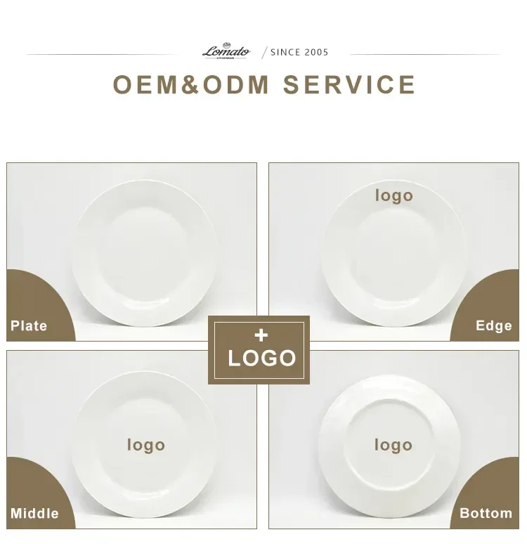 Wholesale Cheap Bulk Simple Round Porcelain White Flat Dinnerware Dinner Plate Ceramic Plates