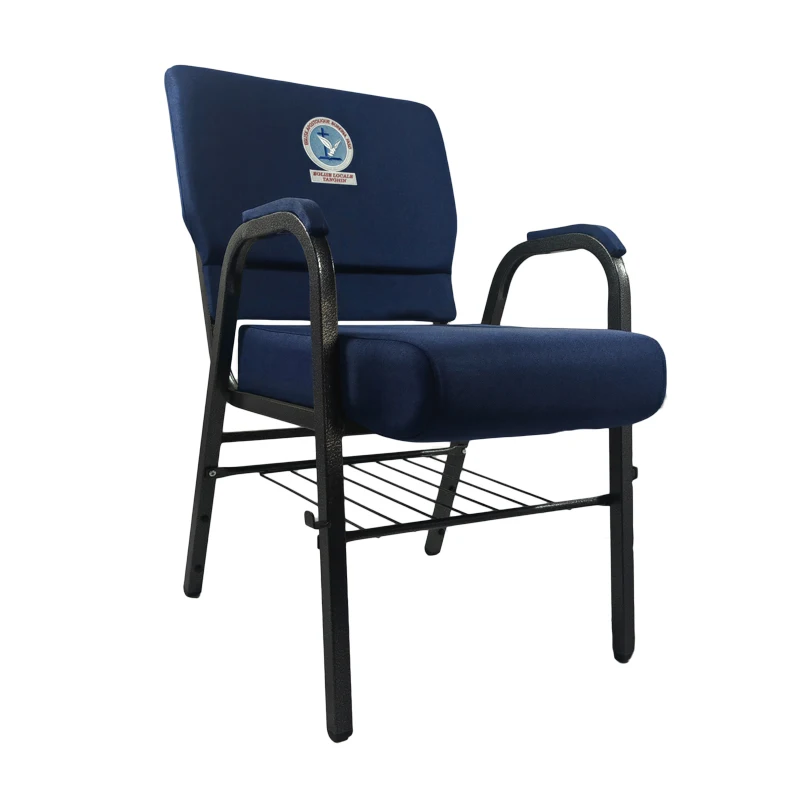 Factory Wholesale With Pockets Customizable Bookshelf Armrests Knee Kneeling Tables Soft Cushions Church Chairs