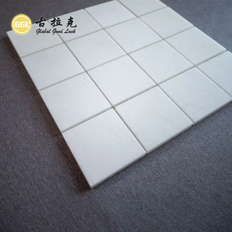 Nature Thassos White Marble Mosaic Tile Square Design Pure White Marble