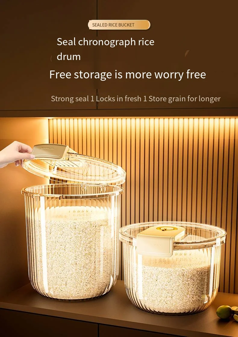 Rice bucket household insect-proof moisture-proof sealed edible grade rice storage tank rice noodle storage container details