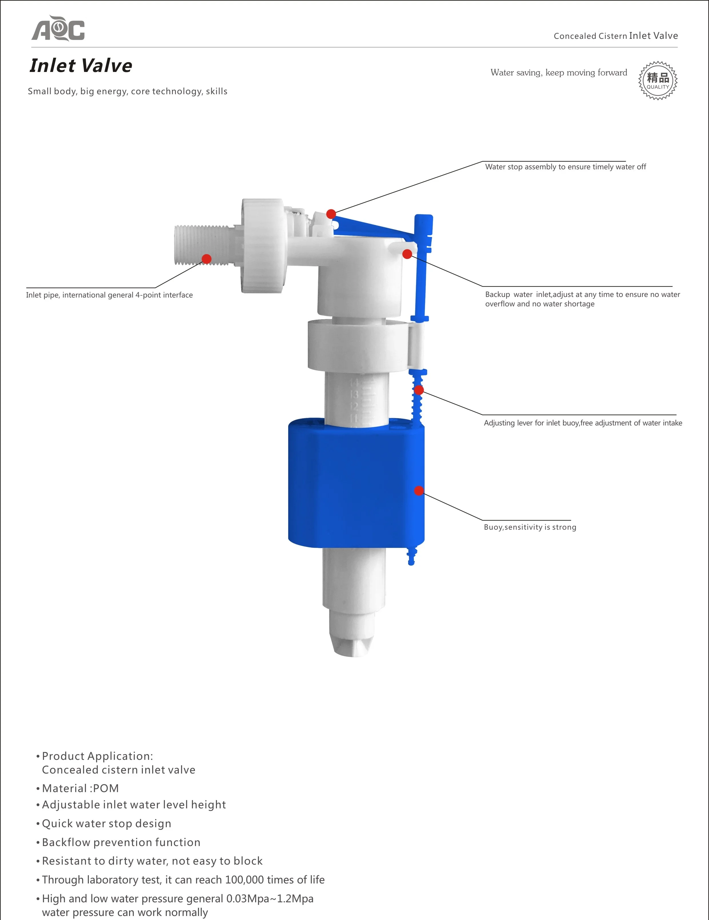 Sensory Concealed Cistern Hidden Water Tank Dual Push Flush Concealed