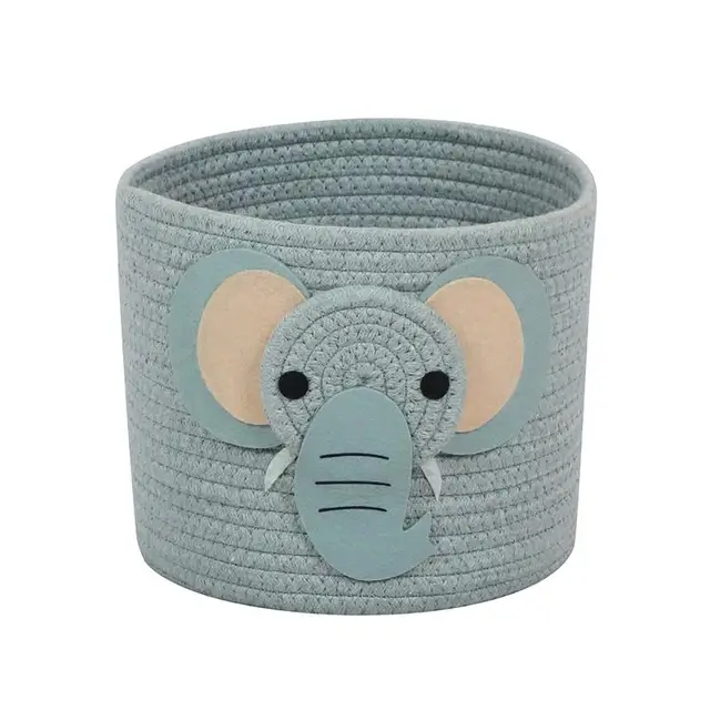 High Quality Cartoon Animal Foldable Toy Children'S Cotton Rope Linen Bathtub Laundry Basket Storage Basket