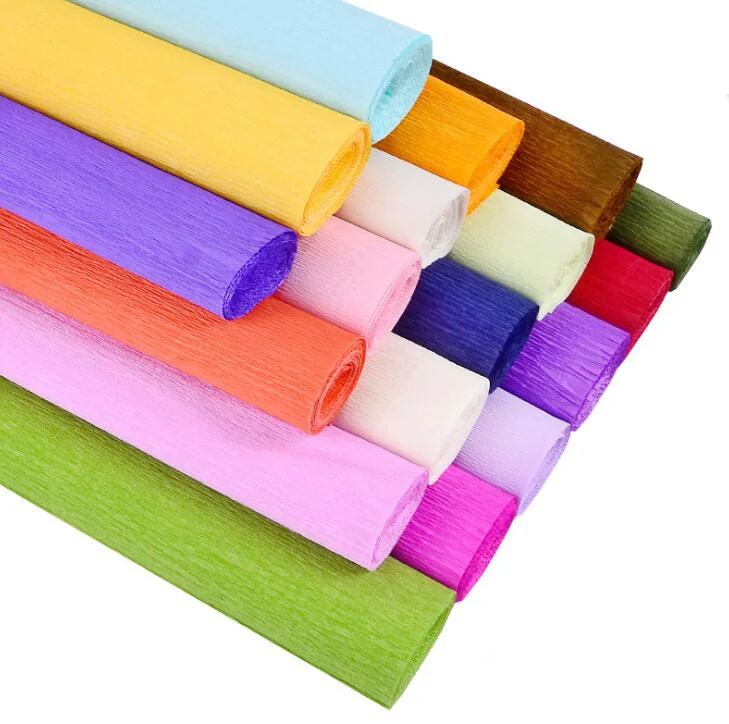 Extra Thickness Colorful Crepe Paper Roll Manufacturer for Gift Wrap Handcrafts