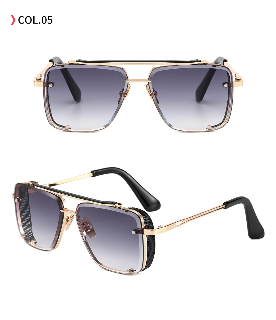 Men's Square Metal Sunglasses | UV400 Protection Fashion Eyewear