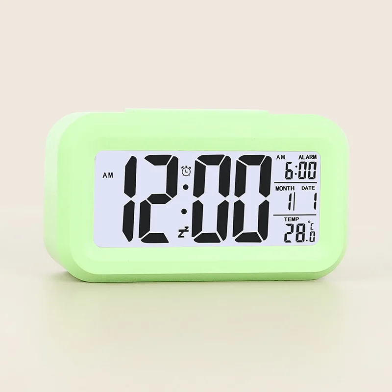 LCD Smart Clock Electronic Student Desktop Clock Mute Glow-in-the-dark Kids Wake up Alarm Clock