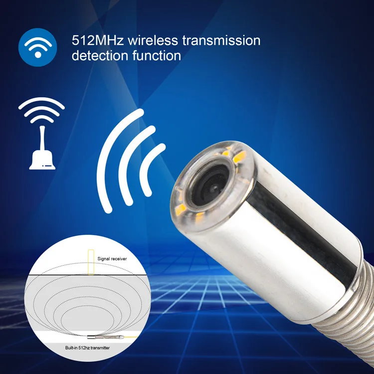 Pipe Inspection Camera 9Inch 1080P HD Screen 512Hz Sonde/Self-leveling16GB Video Audio Recording&IP68 Waterproof details