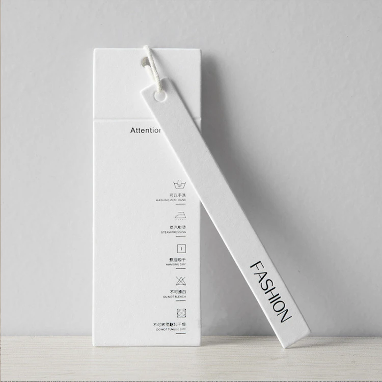 Custom Luxury Biodegradable Kraft Paper Embossed Clothing Hangtags