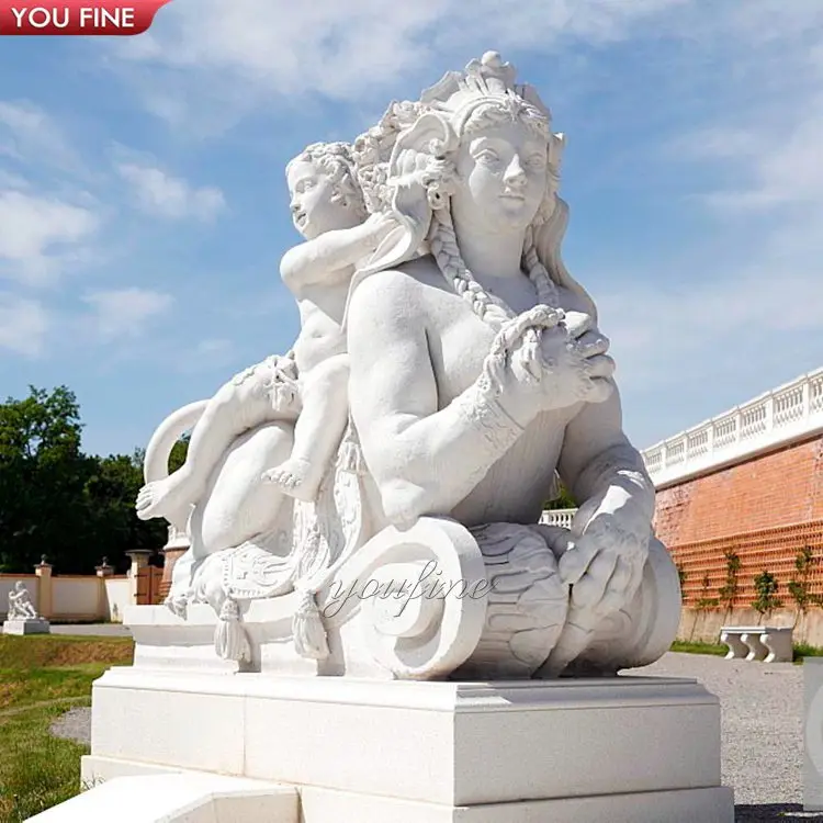 Marble Egyptian Sphinx Statue for Home Decoration Outdoor Ancient Greek White Natural Marble Customized Size