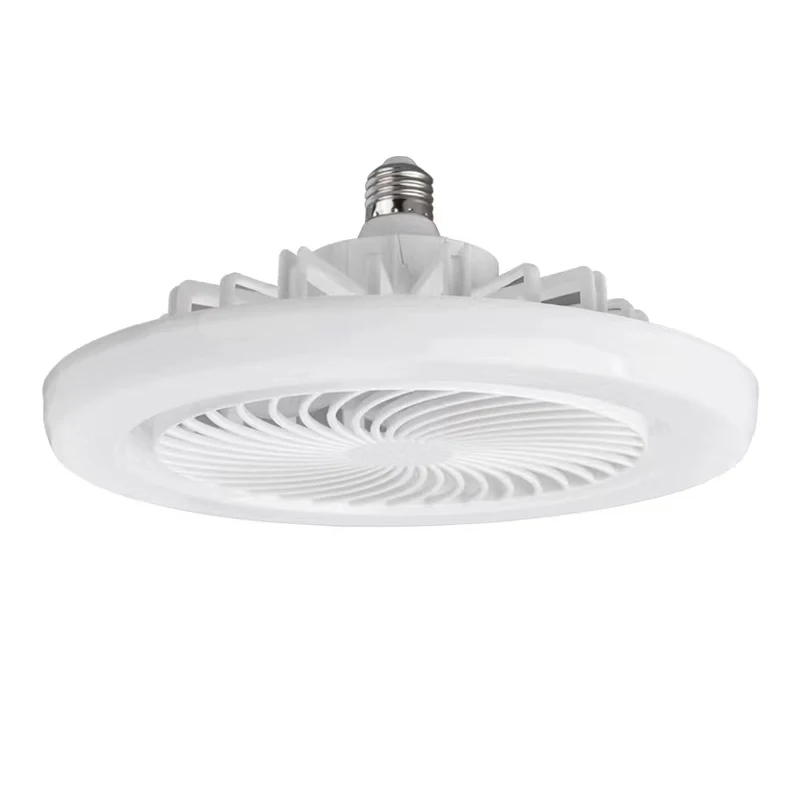 Easy Install Mini Socket Fan Dimmable 3 Wind Speeds Remote Control Base Enclosed E27 Ceiling Fan for  Bedroom Kitchen