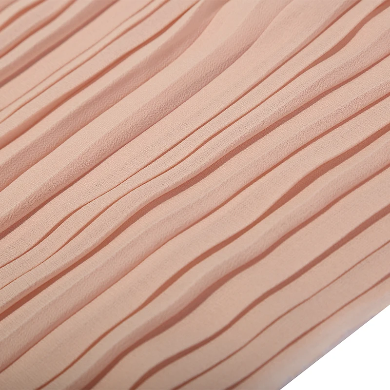 Индивидуальный дизайн 100% полиэстер имитация высокой твист креп шелк плиссированная шифоновая ткань для платья детская ткань юбка