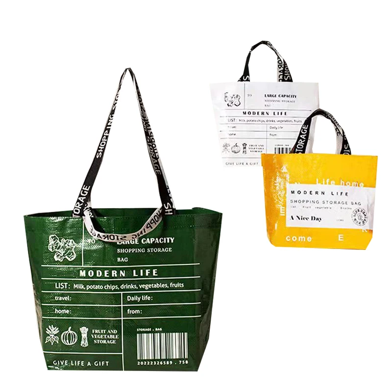 Wholesale Eco-Friendly Portable Large-Capacity Waterproof Nylon Grocery Bag  Reusable Foldable Shopping Tote Bag