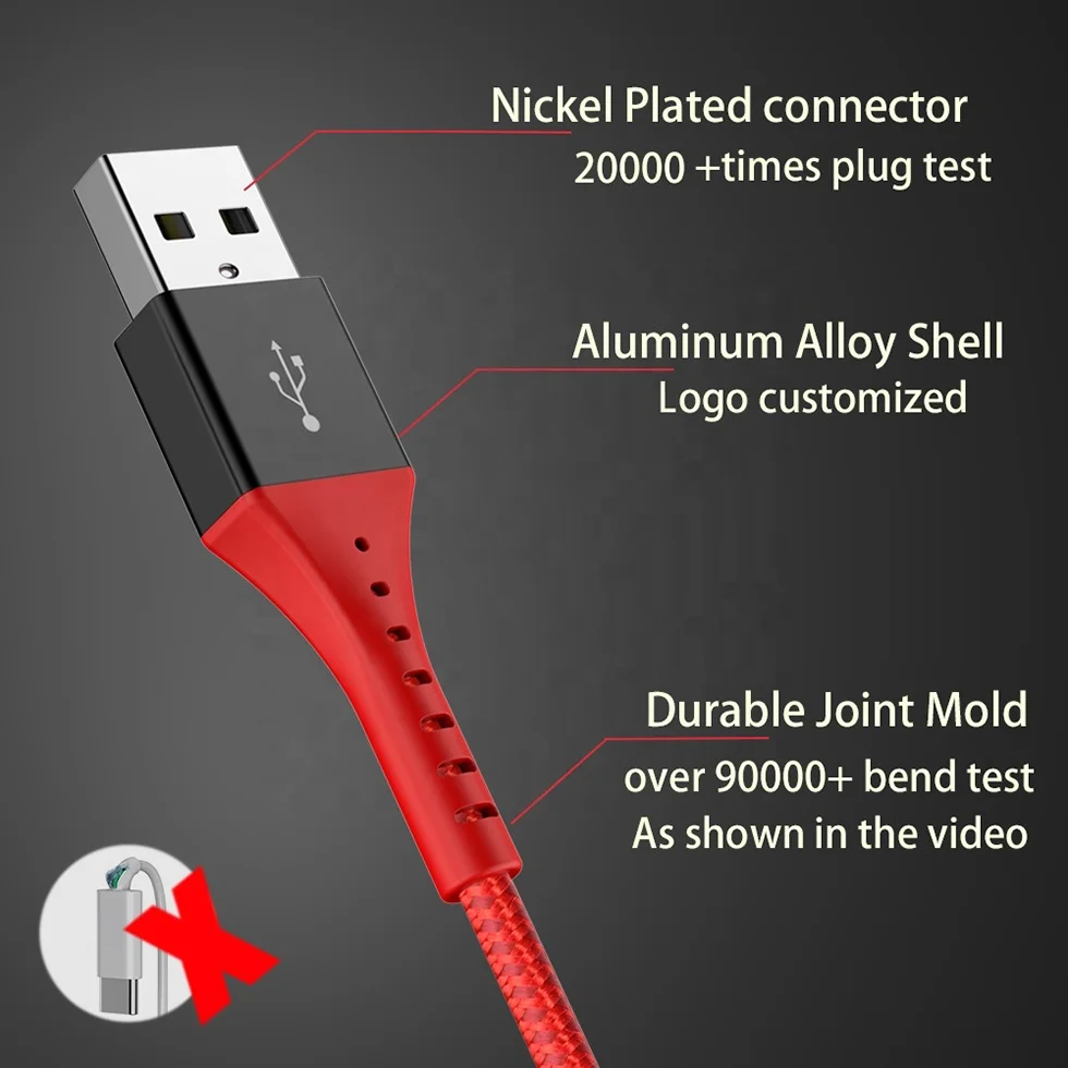 Нейлоновый Плетеный Micro usb-кабель 1 м, поддержка быстрой зарядки, usb-кабель для передачи данных для универсального мобильного телефона