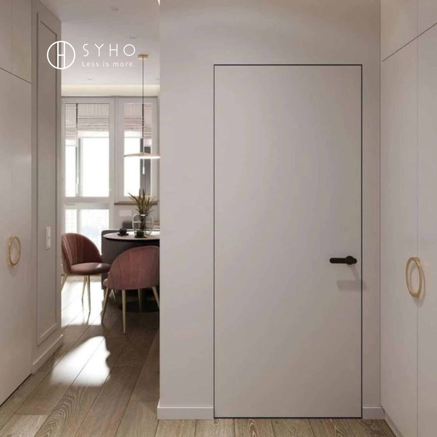 Modern Paintable Hidden Door Design - Flush-to-wall, image size:1814x1814