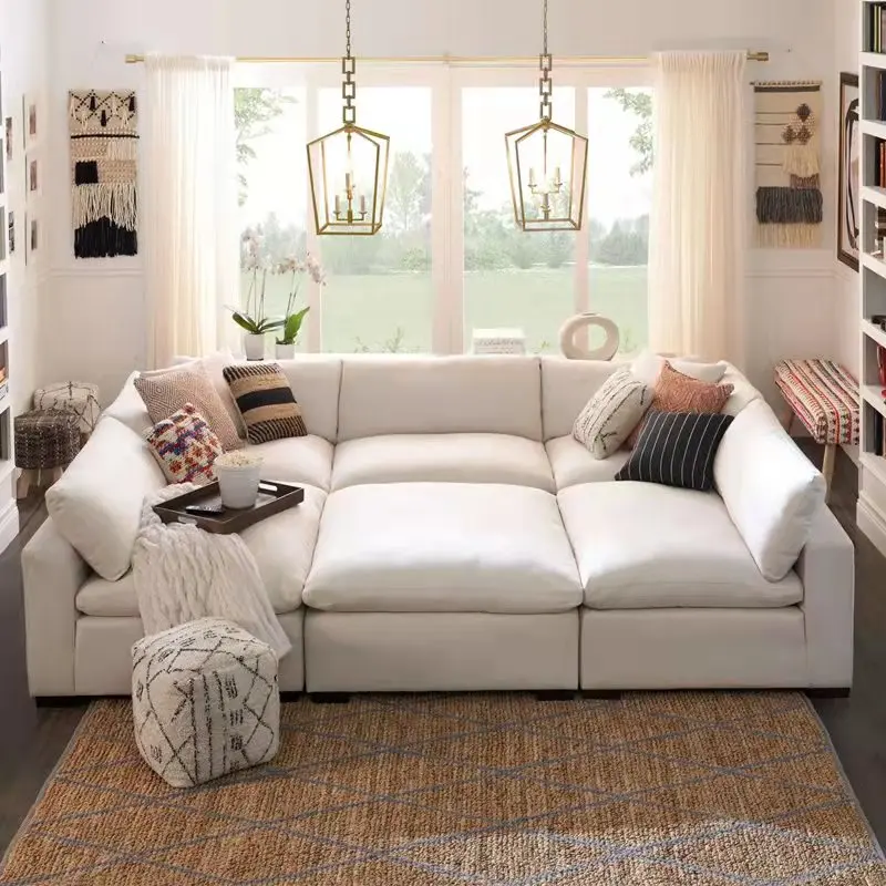 Modular Corner Couch - Modern Fabric Sofa Set for Living Room