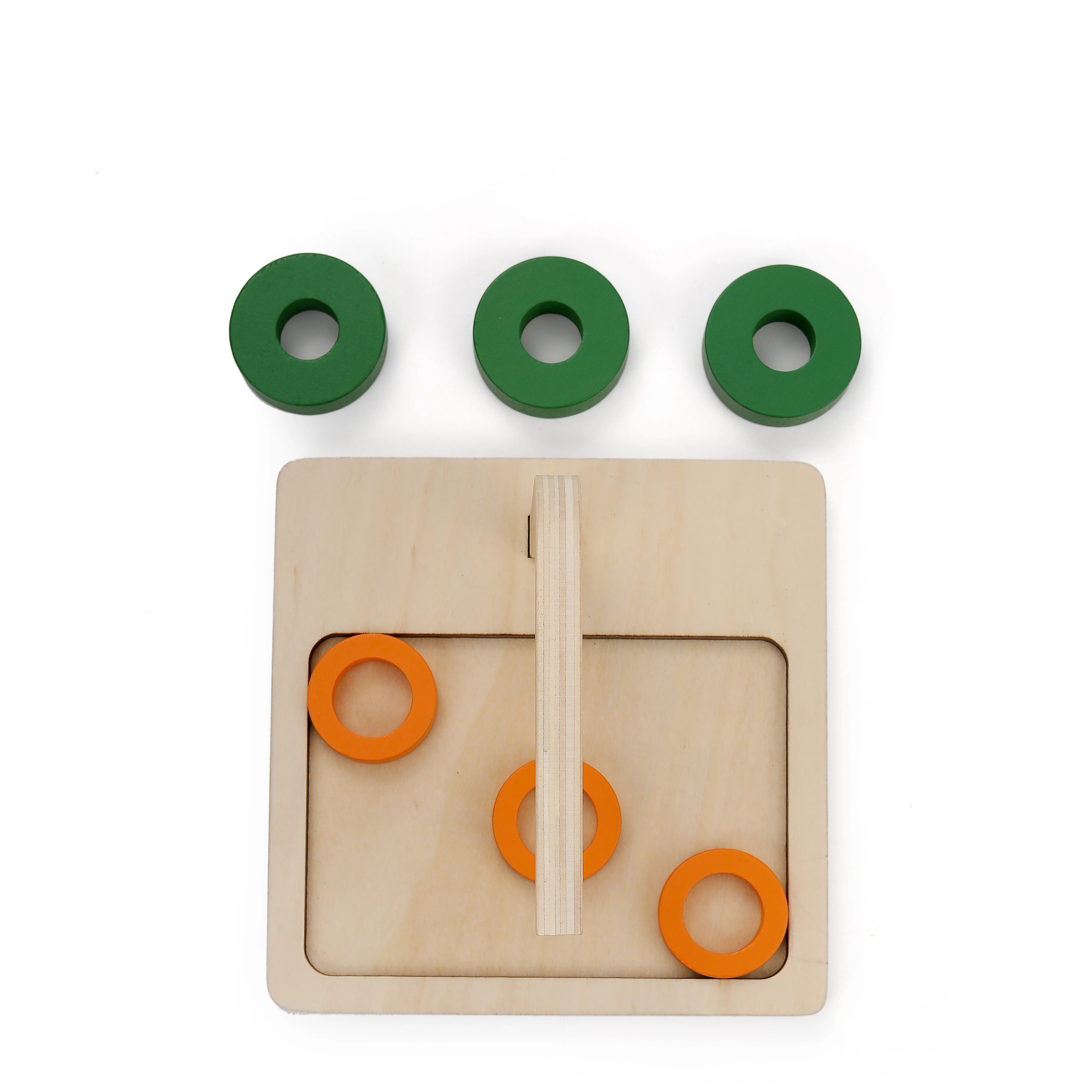 Высокое качество, цветной деревянный Монтессори, другие детские игрушки для укладки, диски Leaderjoy на горизонтальном изогнутом дюбеле