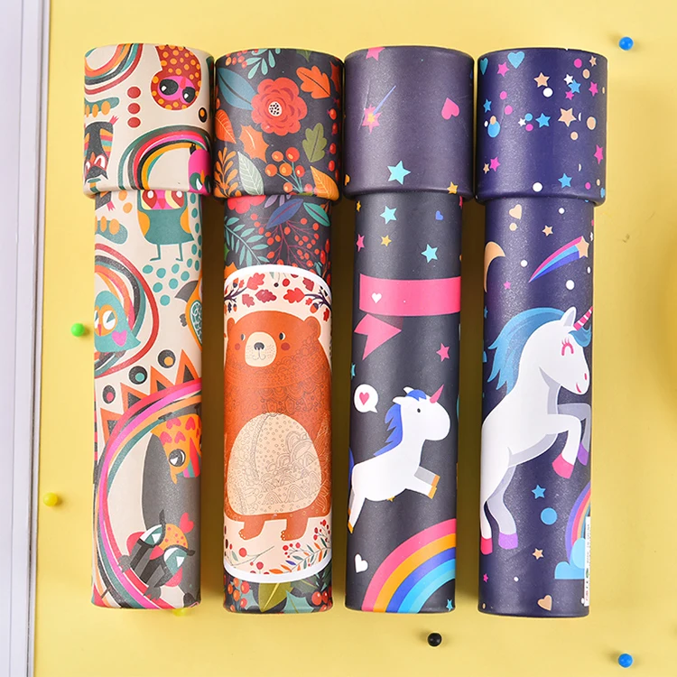 Оптовая продажа, недорогой волшебный призматический Забавный детский мультяшный калейдоскоп