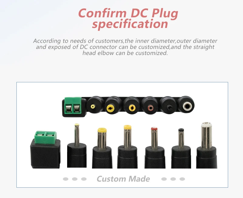Customizable 12V DC Power Adapter 24V1.5A Switching Power Supply Audio ...