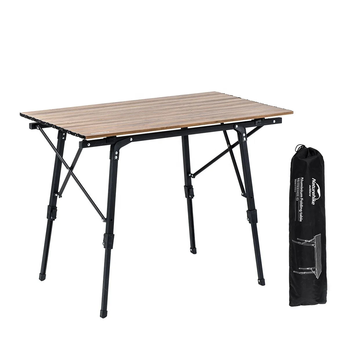 Naturehike MW03 outdoor camping picknick opvouwbare telescopische tafel met houtnerf