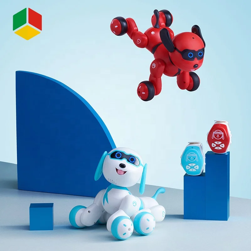 QS Toy Multifunction Story Telling Smart RC Robot Dog Sing Dance Music Interactive Wrist Watch Remote Control Dog Robot With USB