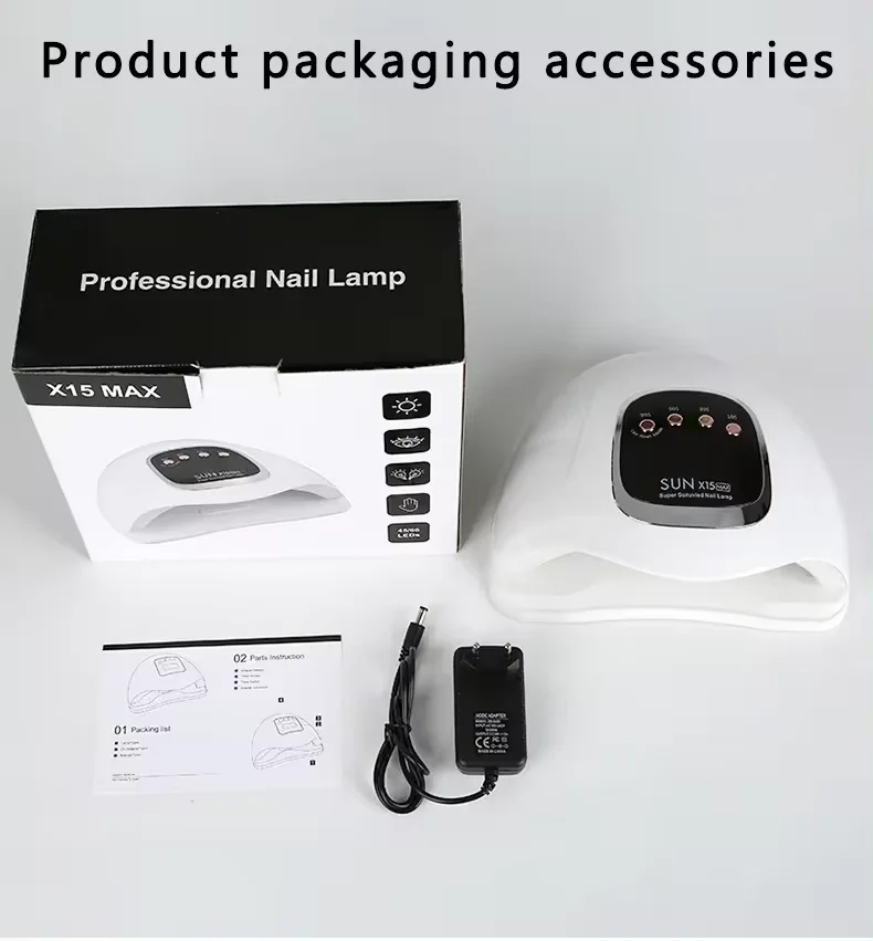 SunX15 MAX 280W Nail Dryer Fast Drying LED Polish Machine with UV Gel Lamp Electric Power Supply Plastic Material