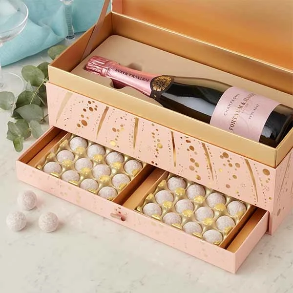 Custom Double  Layer Champagne Packaging Box Wine Cardboard Gift Box With Chocolate Drawer Set Packaging