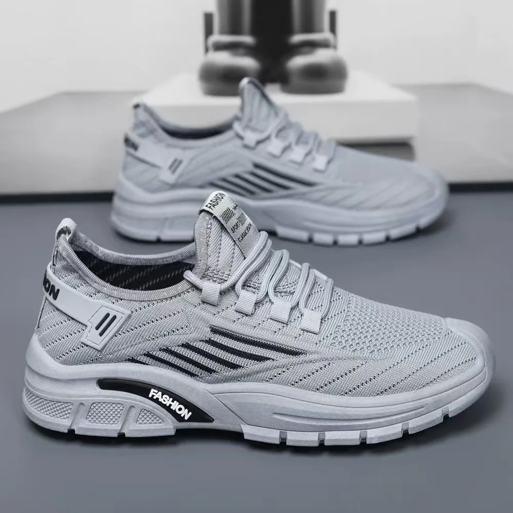 New Design Summer Sports Sneakers Mesh Breathable Lightweight Men Shoes with Casual Toe Fashionable Running Autumn Spring