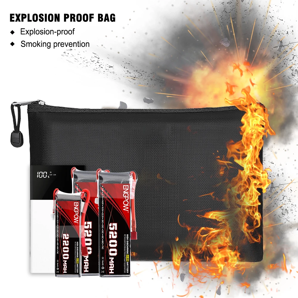 Amazon 2020 Hot Selling Fireproof Money Bag  Store Coin Zipper Bag  Waterproof Fireproof  File Organized Bags