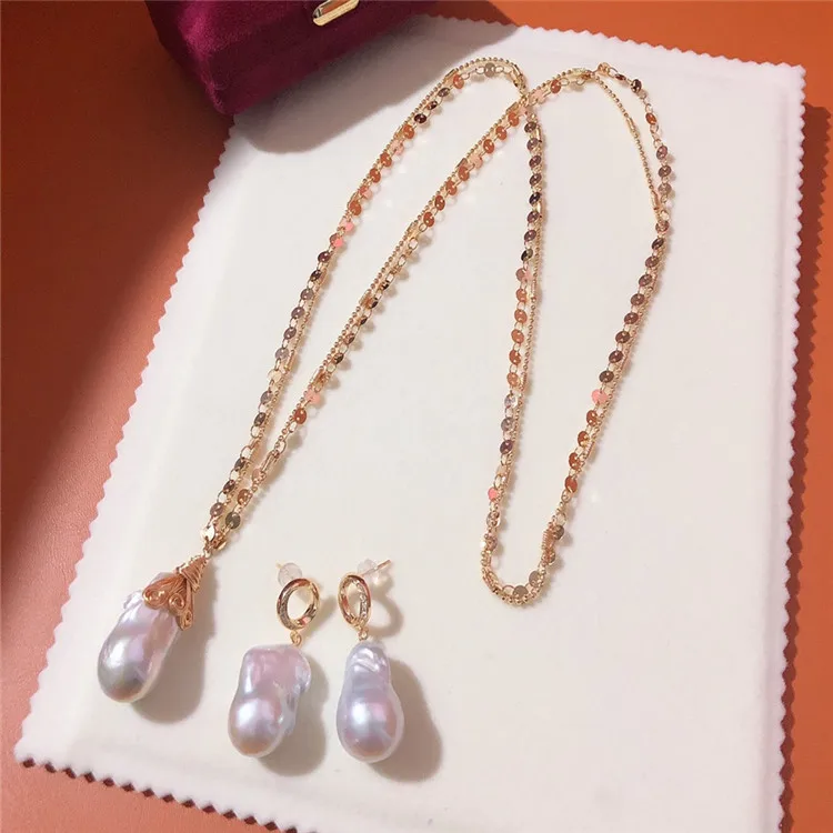 Pearl Jewelry Set Baroque Style 