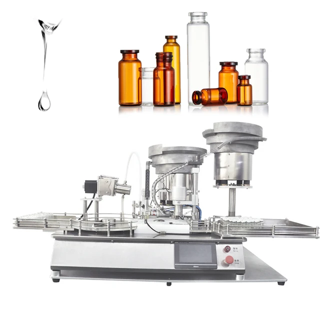 Full Automatic Desktop 1-15ml Filling Capping Machine,Lab Vial Filling And Capping Machine With Cap Feeder