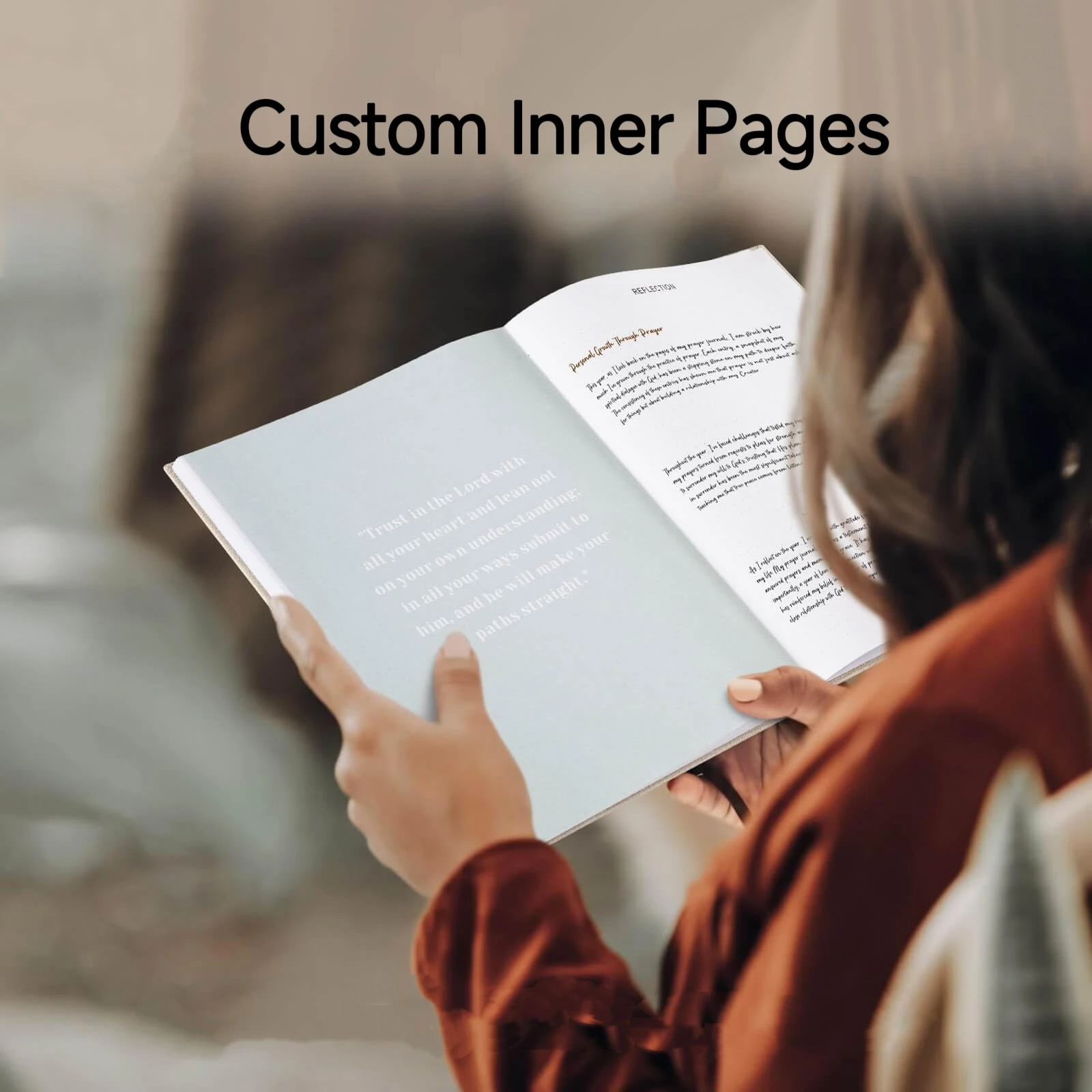 OEM Custom Golden Foiled Eco Friendly Notebook With Linen Hard Cover Bible Planners 2025 for Women Christian Prayer Journal